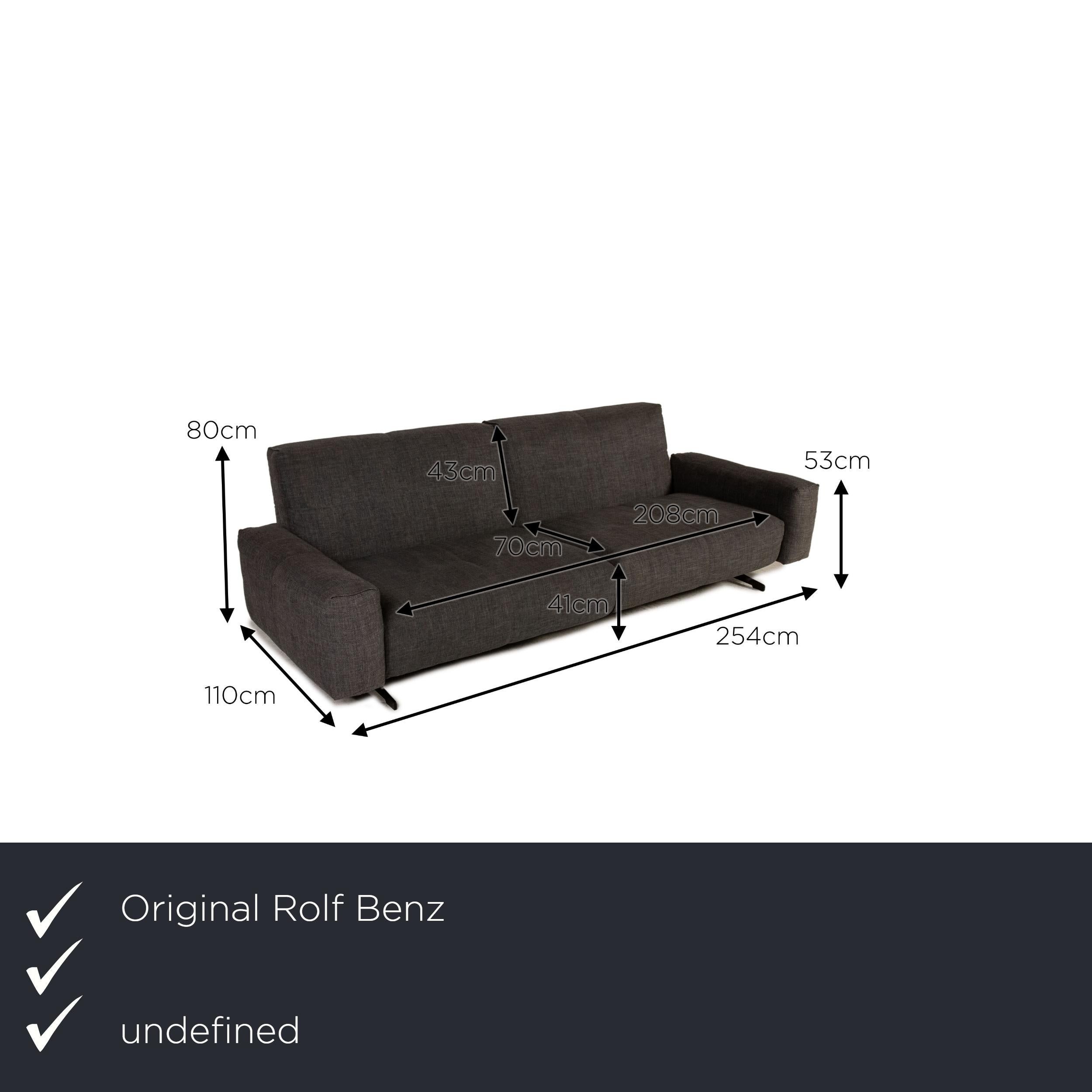 We present to you a Rolf Benz 50 fabric sofa set gray 1x four-seater 1x stool relaxation function.

Product measurements in centimeters:

depth: 110
width: 254
height: 80
seat height: 41
rest height: 53
seat depth: 70
seat width: 208
back