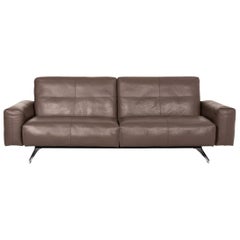Rolf Benz 50 Leather Sofa Brown Three-Seat Couch
