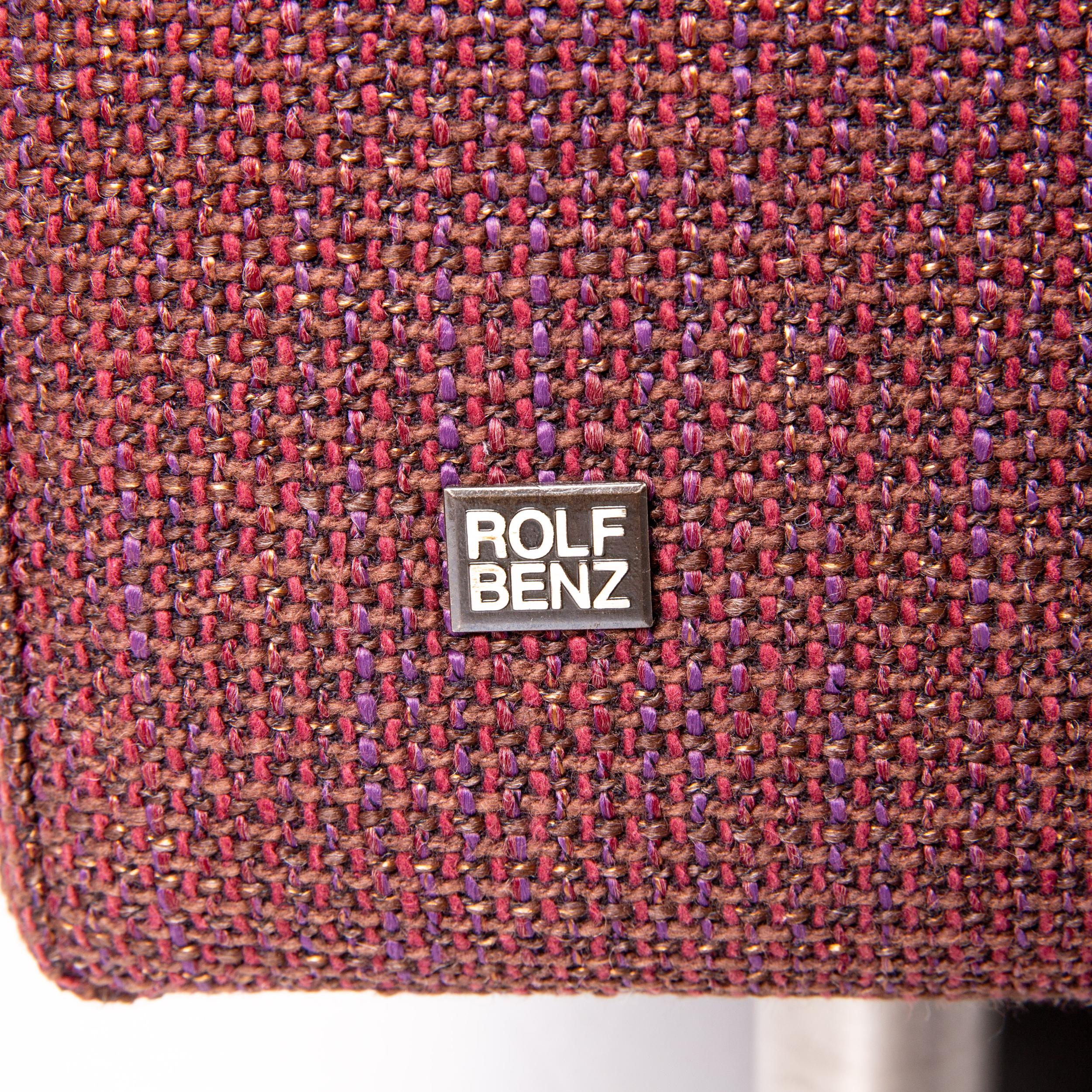 Rolf Benz 546 Fabric Corner Sofa Incl. Stool Dark Red Red Sofa Couch In Good Condition For Sale In Cologne, DE