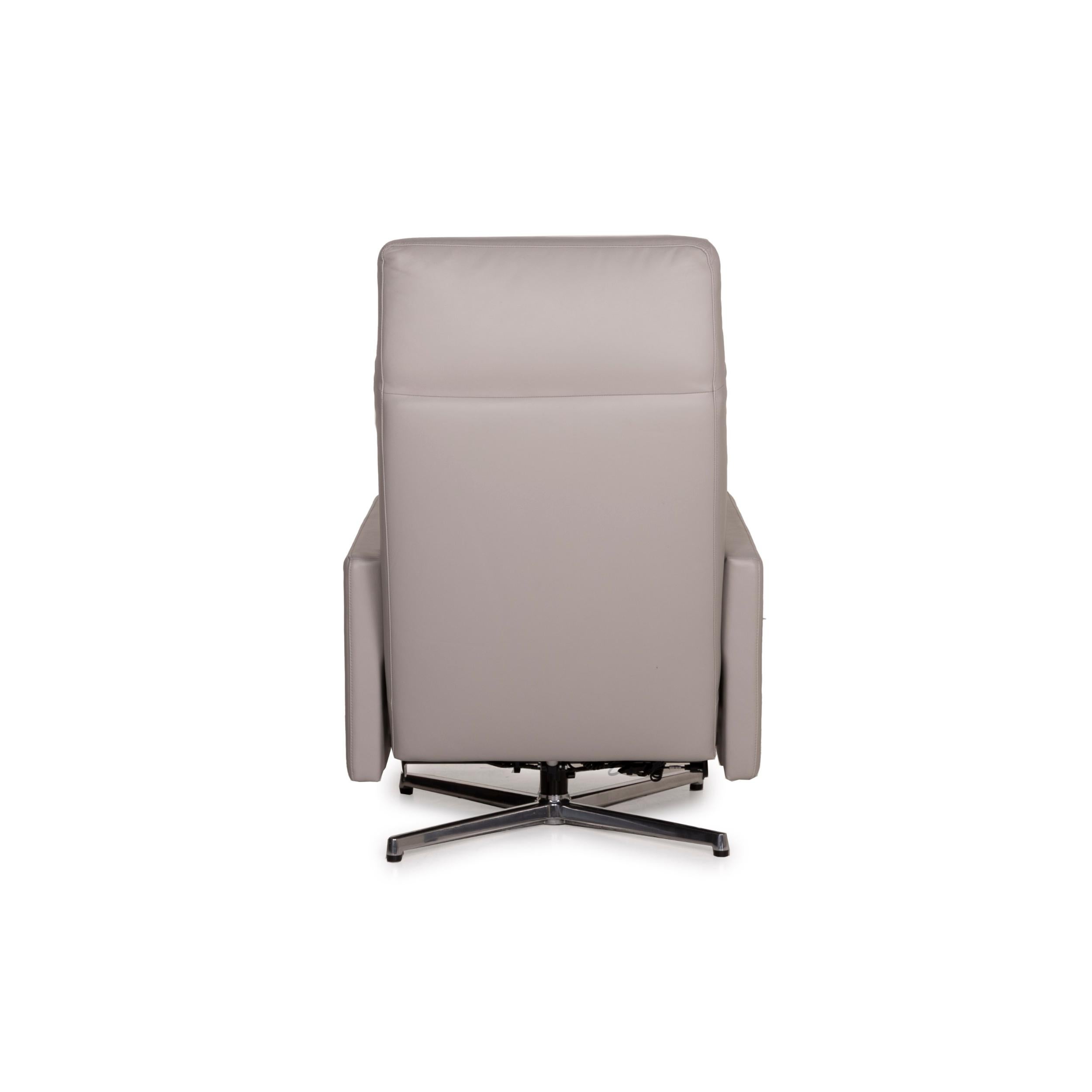 Rolf Benz 574 Leather Armchair Gray Relax Function 4