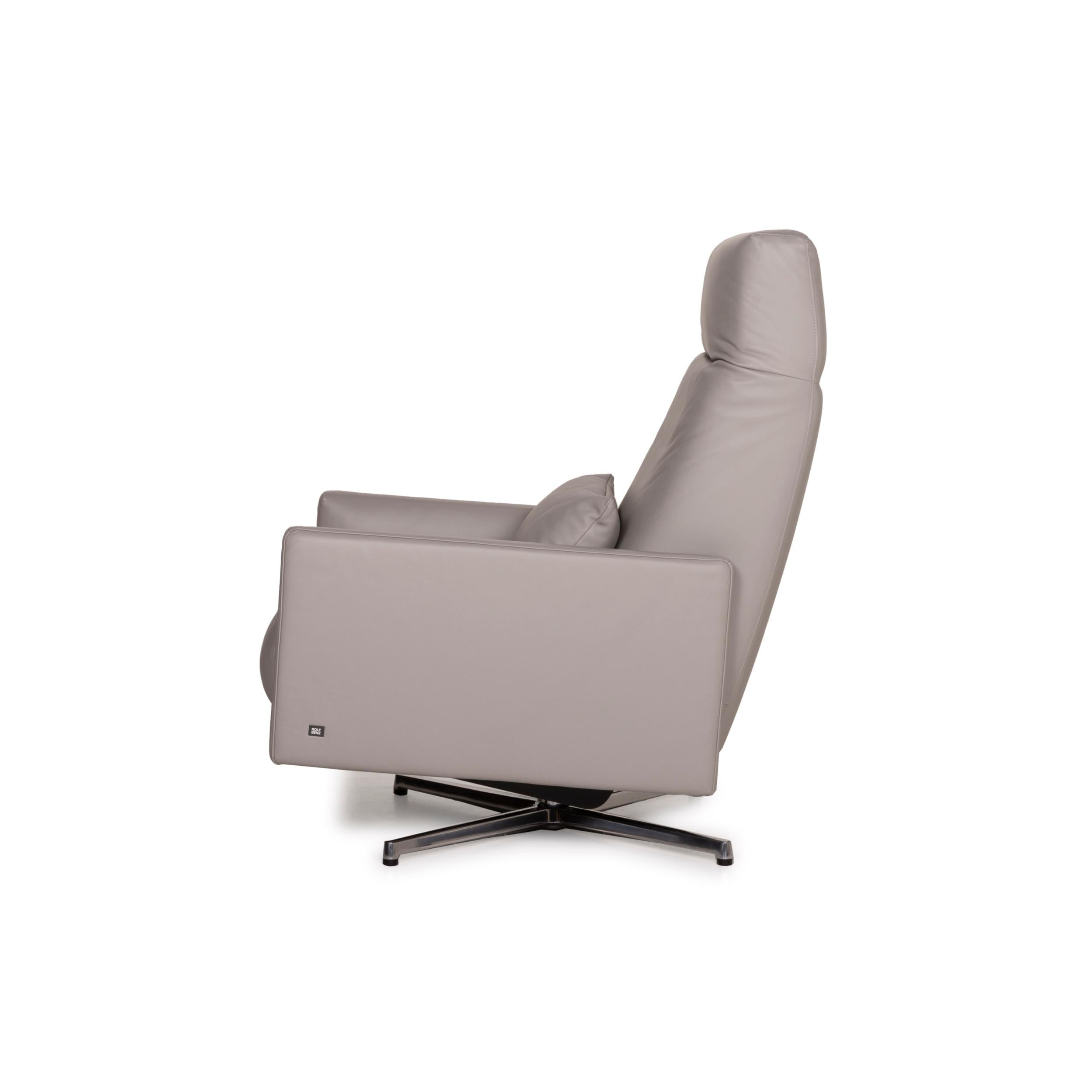 Rolf Benz 574 Leather Armchair Gray Relax Function 5