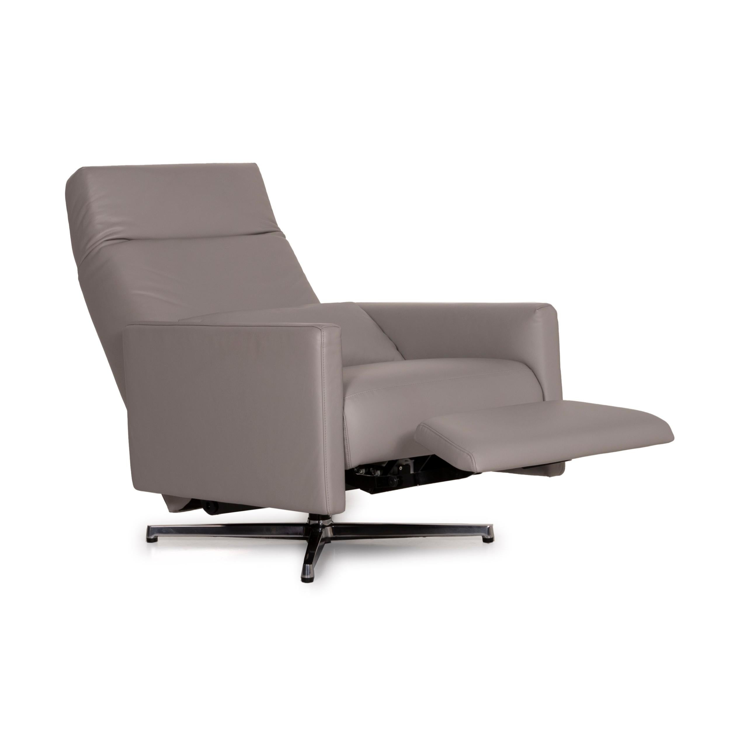 Rolf Benz 574 Leather Armchair Gray Relax Function 1