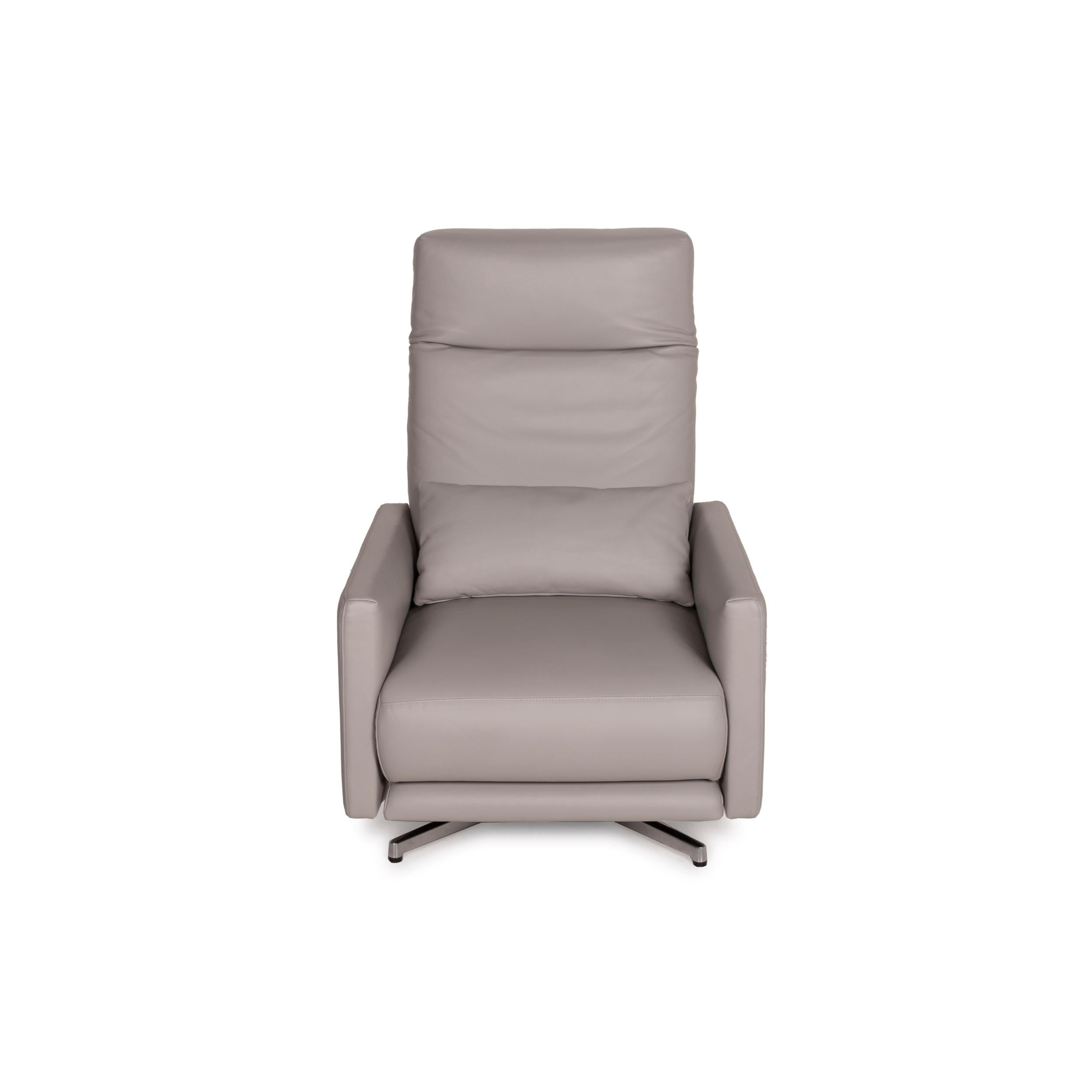 Rolf Benz 574 Leather Armchair Gray Relax Function 2