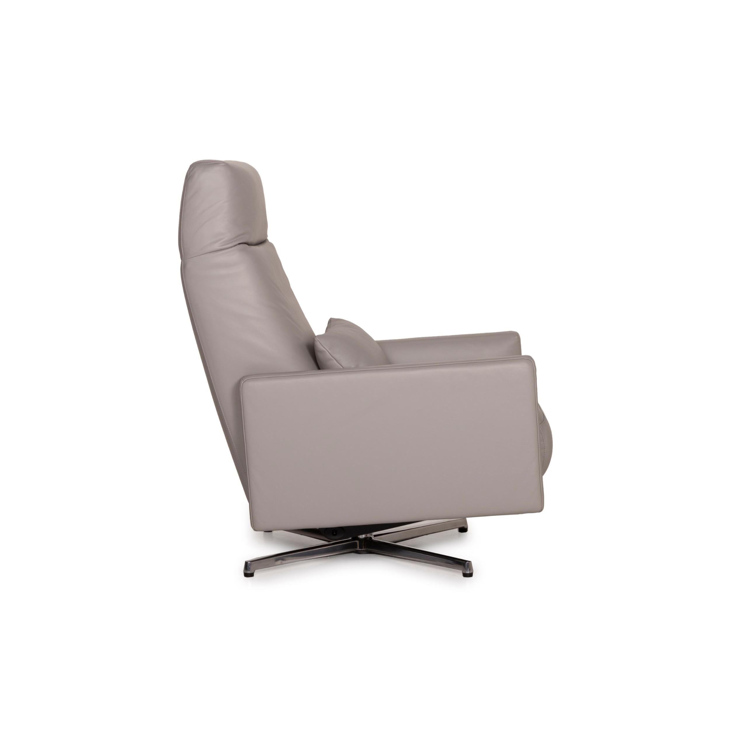 Rolf Benz 574 Leather Armchair Gray Relax Function 3