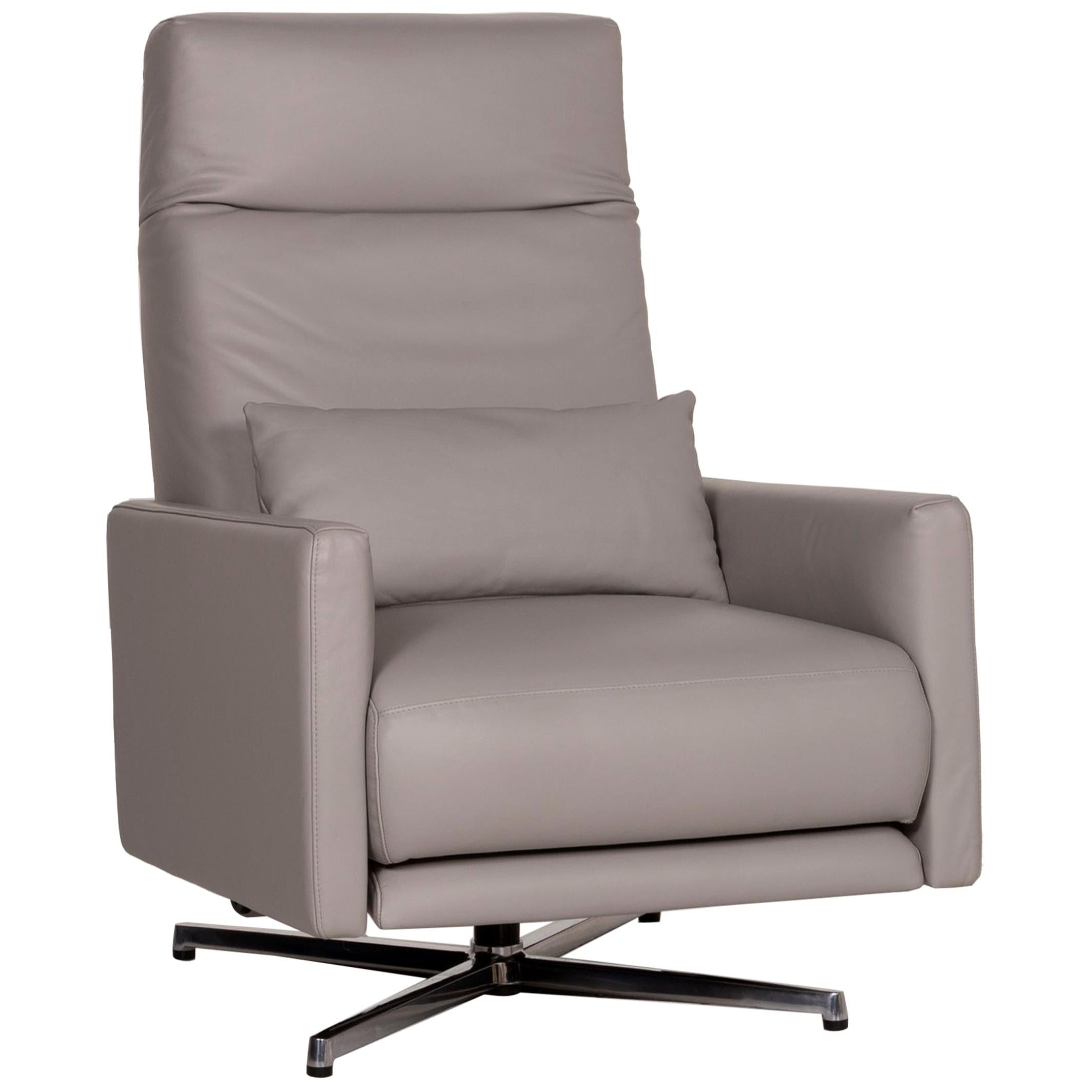 Rolf Benz 574 Leather Armchair Gray Relax Function