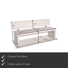 Rolf Benz 620 Leather Bench Cream Three-Seater Bench