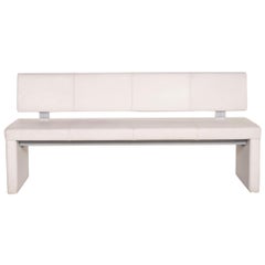 Rolf Benz 620 Leather Bench Cream Three-Seater Bench