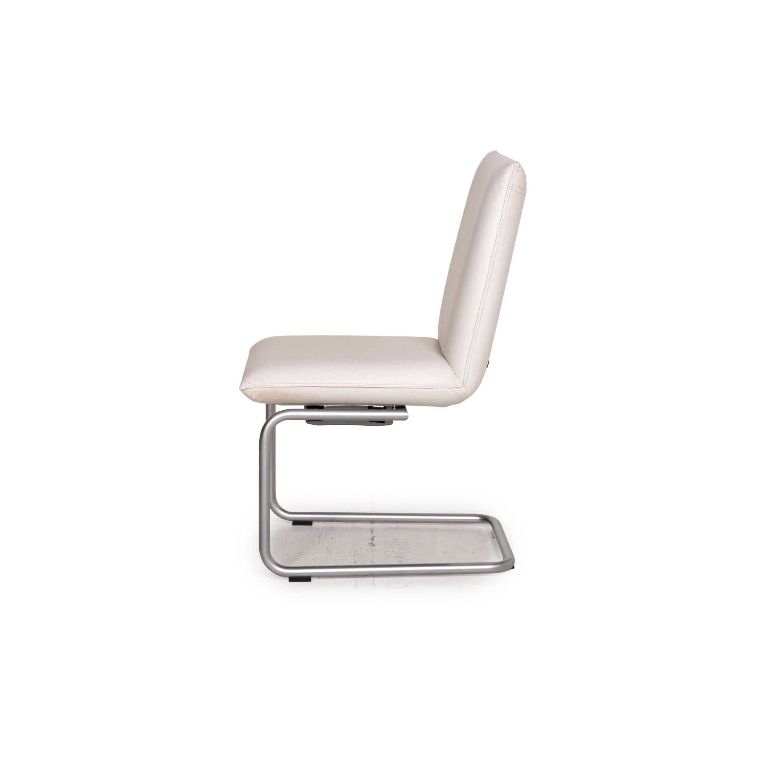 Rolf Benz 620 Leather Chair Cream Cantilever 2