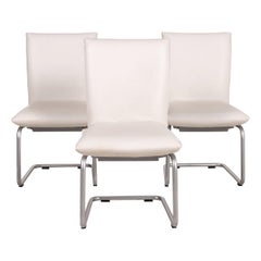 Rolf Benz 620 Leather Chair Set of 3 Cantilever Dining Chairs