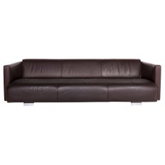 Rolf Benz 6300 Designer Leather Sofa Brown Three-Seat Couch