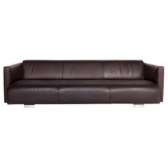 Rolf Benz 6300 Designer Leder-Sofa Braune Dreisitzer-Kommode