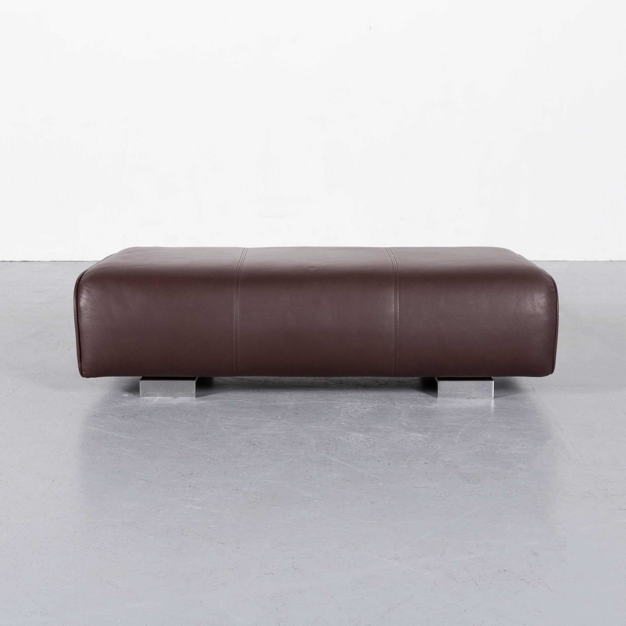 German Rolf Benz 6300 Leather Foot-Stool Brown Bench