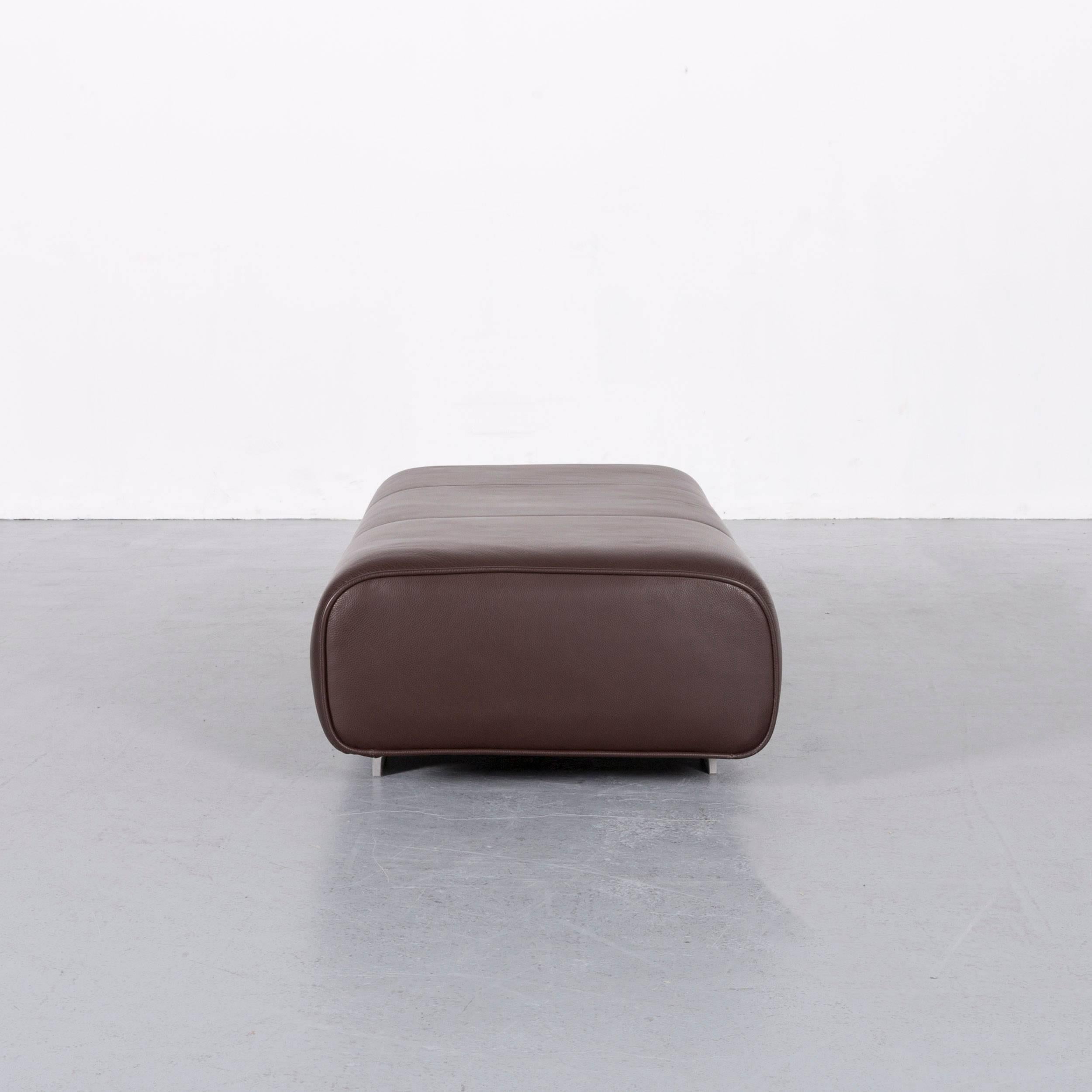 Rolf Benz 6300 Leather Foot-Stool Brown Bench In Good Condition In Cologne, DE