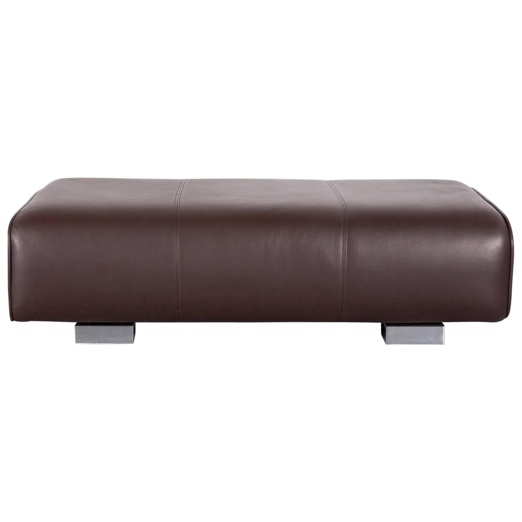 Rolf Benz 6300 Leather Foot-Stool Brown Bench