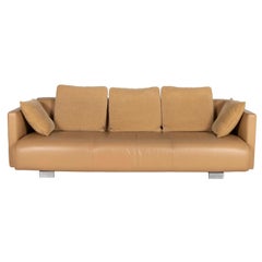 Rolf Benz 6300 Leather Sofa Beige Four-Seater Couch