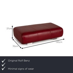 Rolf Benz 6300 Leather Stool Red
