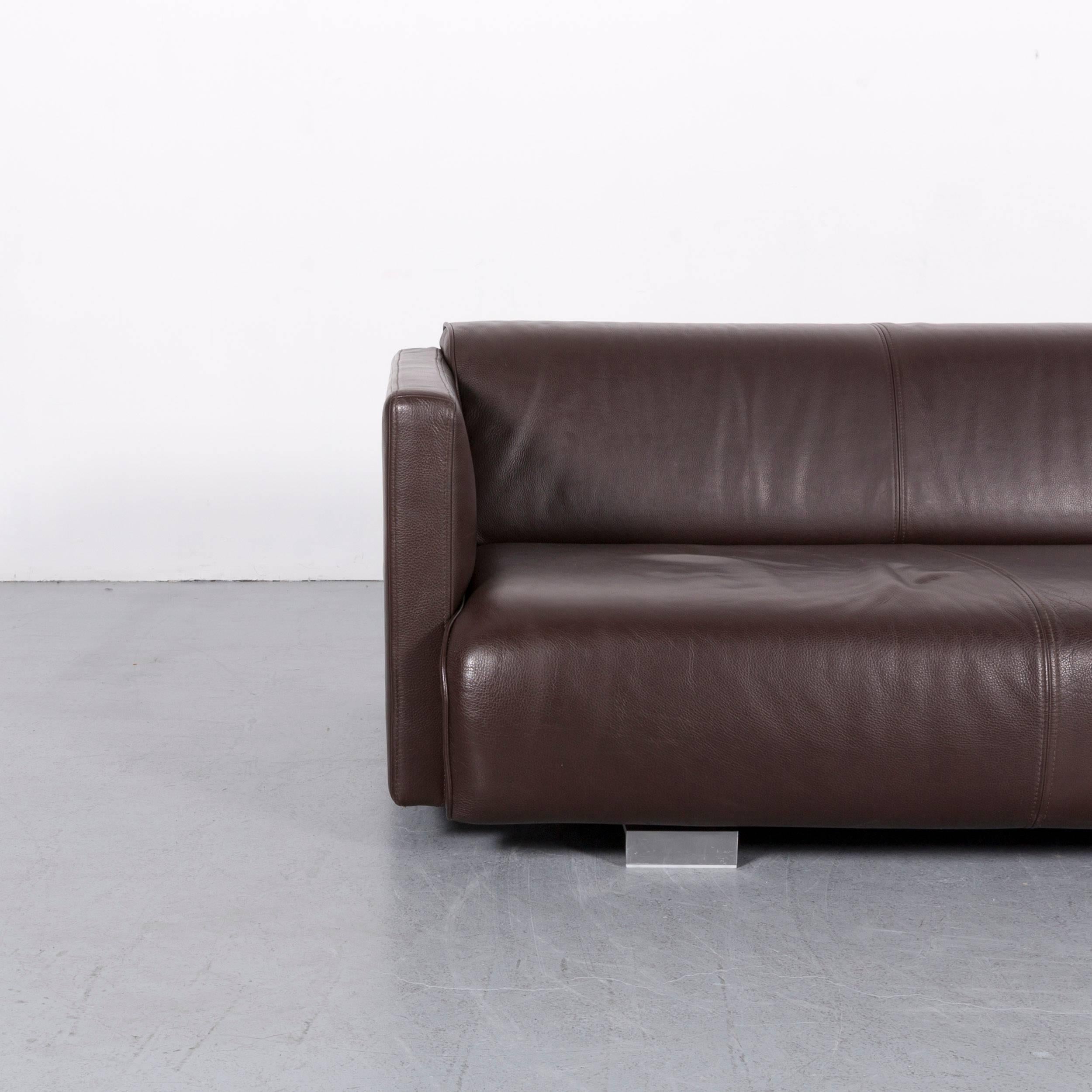 German Rolf Benz 6300 Sofa Set Leather Brown Three-Seat Bench