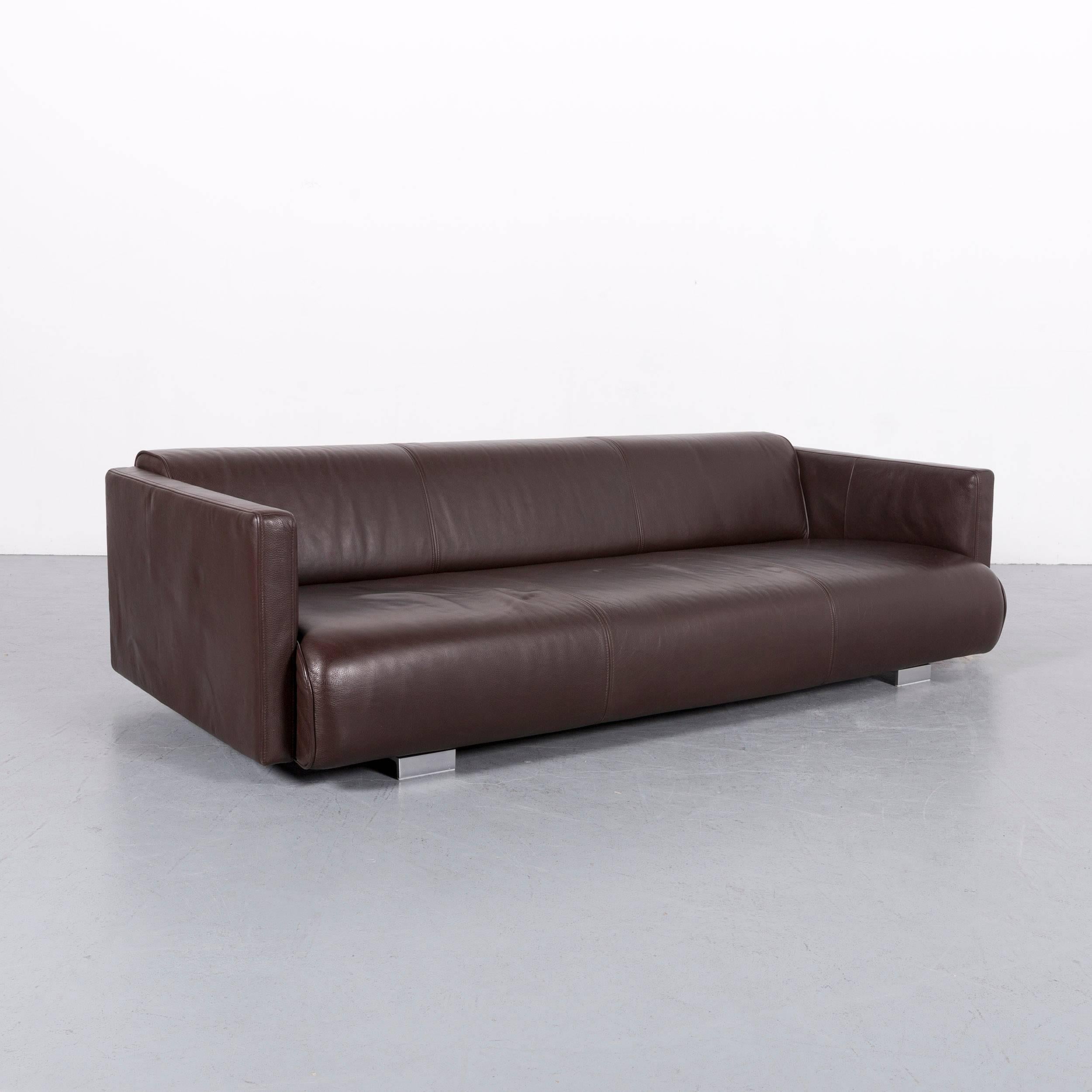 Contemporary Rolf Benz 6300 Sofa Set Leather Brown Three-Seat Bench
