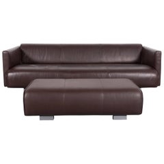Rolf Benz 6300 Sofa Set Leather Brown Three-Seat Bench