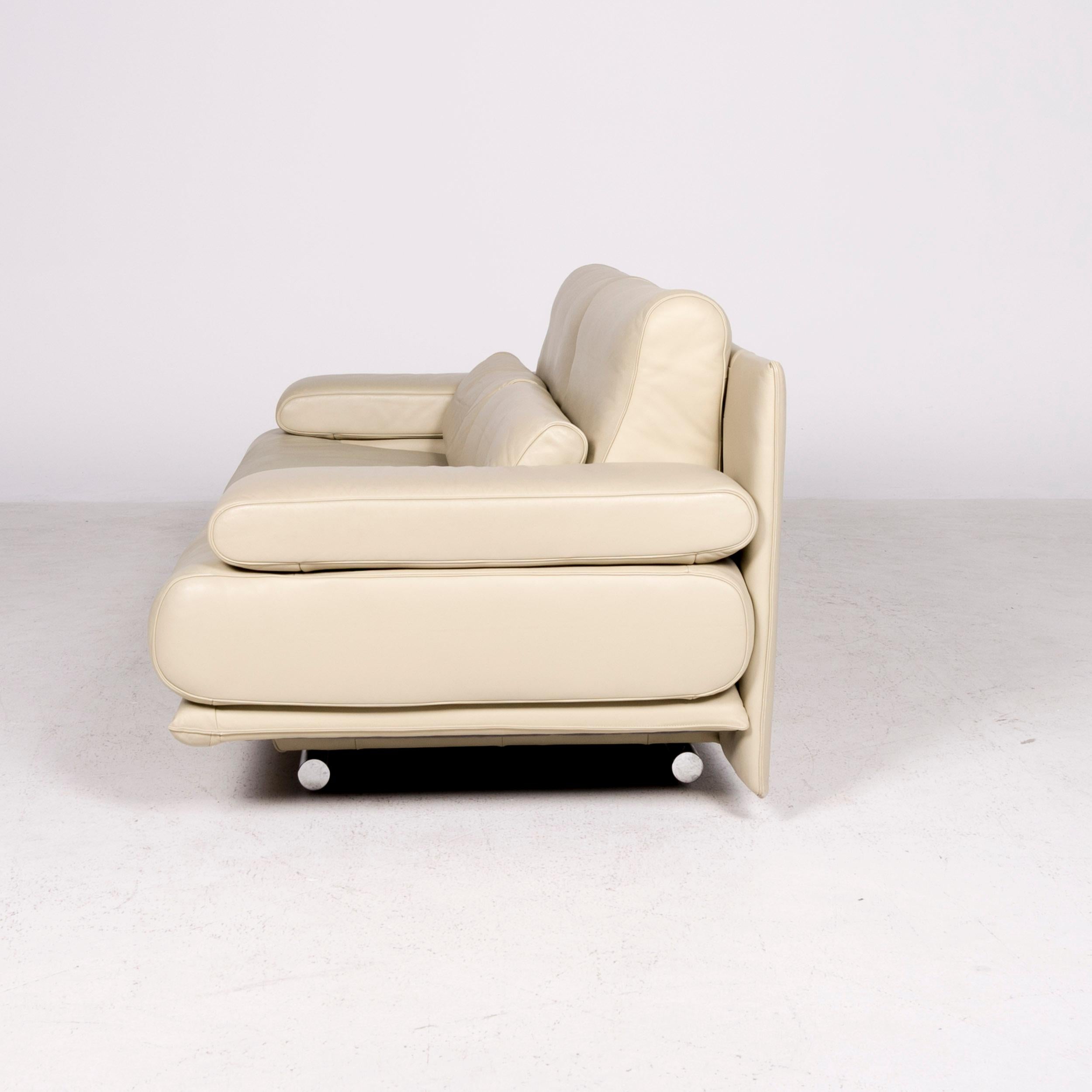 Rolf Benz 6500 Designer Ledersofa Beige Echtleder Zweisitzer Couch 1