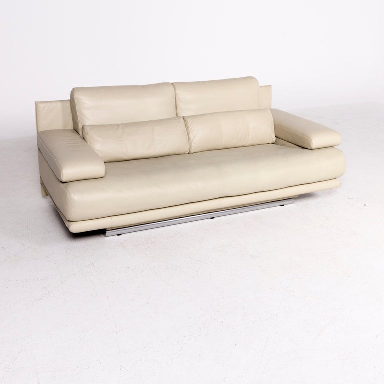 jacht ding lawaai Rolf Benz 6500 Designer Leather Sofa Beige Real Leather Two-Seat Couch at  1stDibs