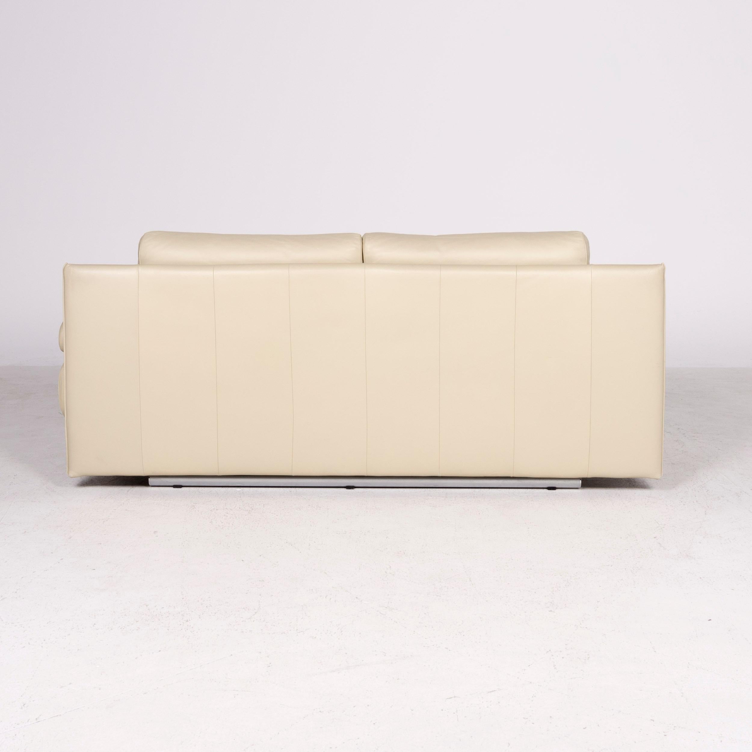 Rolf Benz 6500 Designer Ledersofa Beige Echtleder Zweisitzer Couch (21. Jahrhundert und zeitgenössisch)