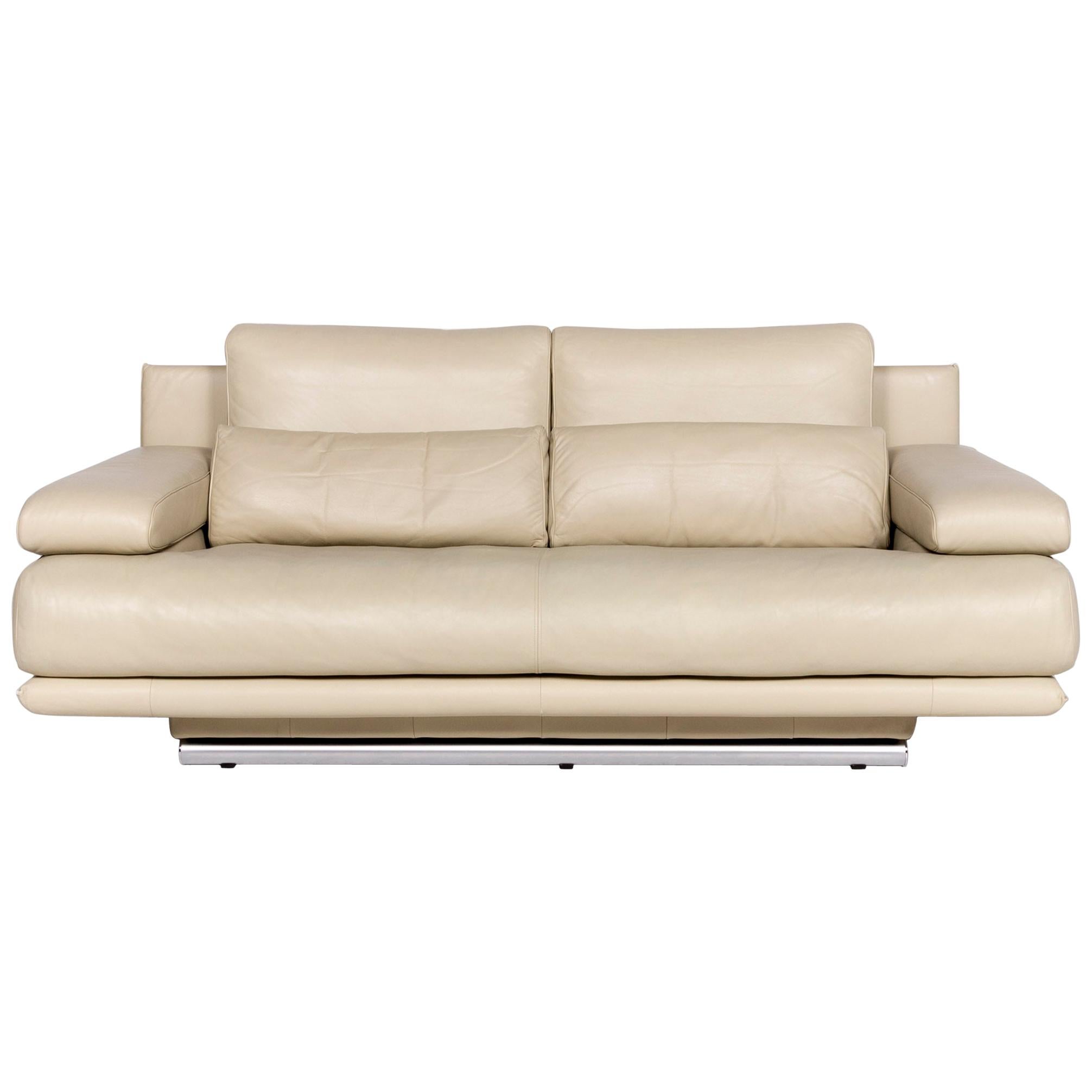 Rolf Benz 6500 Designer Leather Sofa Beige Real Leather Two-Seat Couch at  1stDibs