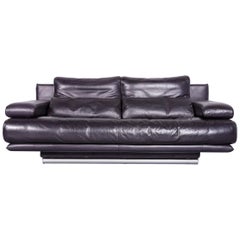 Rolf Benz 6500 Designer Leather Sofa Purple Genuine Leather Two-Seat Couch