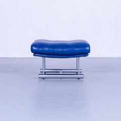 Rolf Benz 6500 Leather Foot-Stool Blue