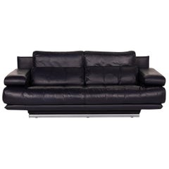 Rolf Benz 6500 Leather Sofa Blue Two-Seater Dark Blue
