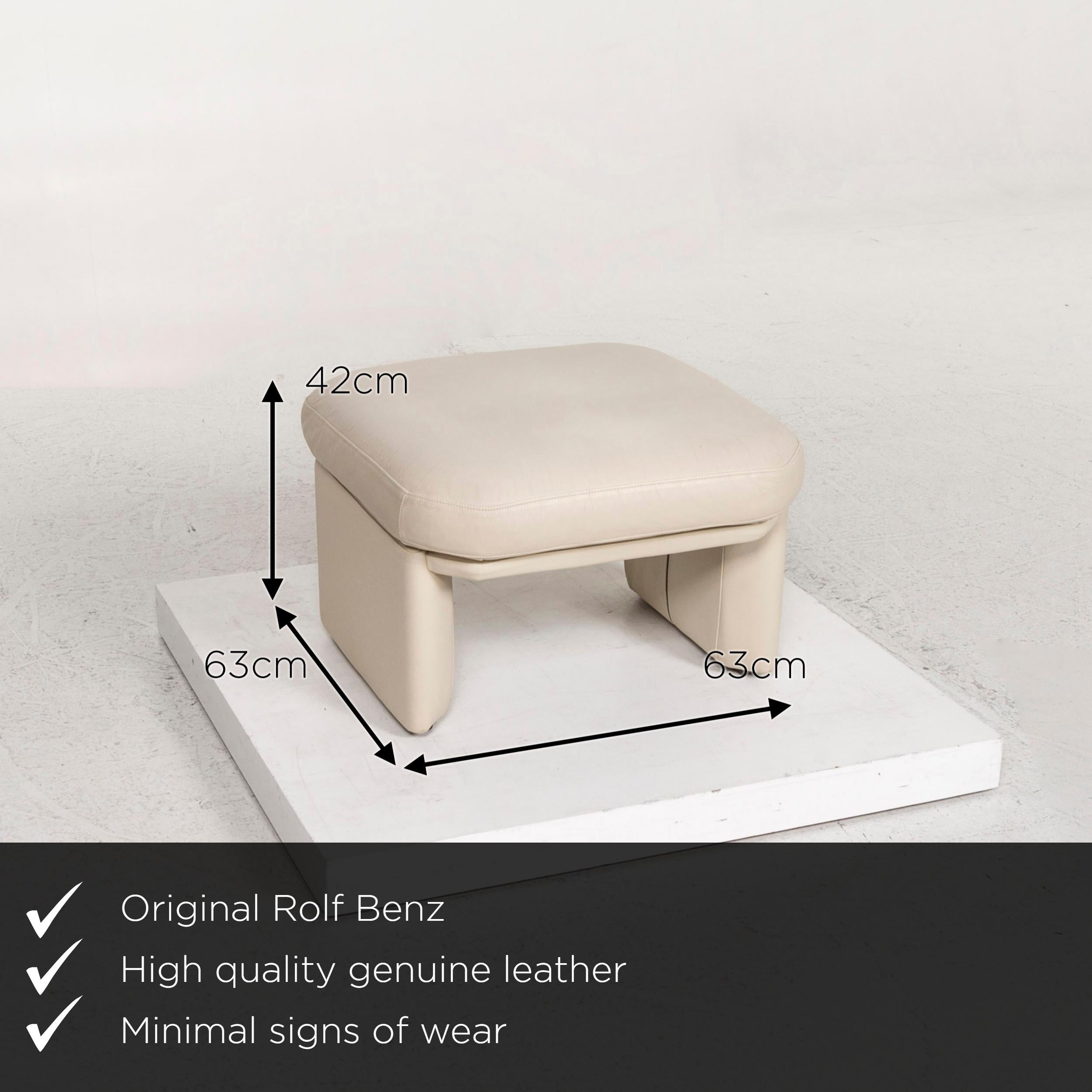 Modern Rolf Benz 6500 Leather Sofa Set Cream 1 Corner Sofa 1 Stool