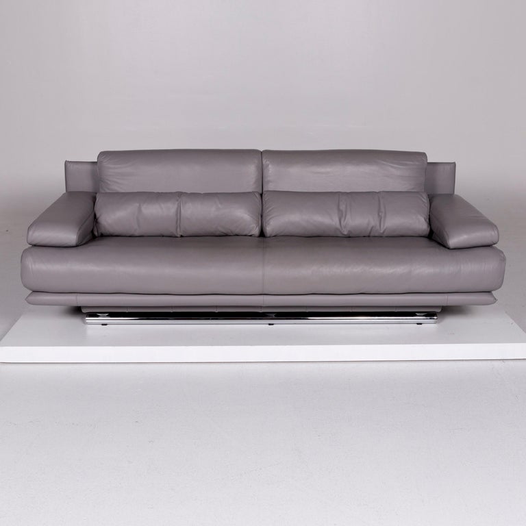 Rolf Benz 6500 Leder Sofa Grau Dreisitzer Couch For Sale At 1stdibs