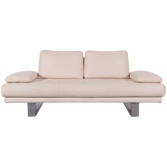 Rolf Benz 6600 Designer Leather Sofa in Off-White Two-Seat