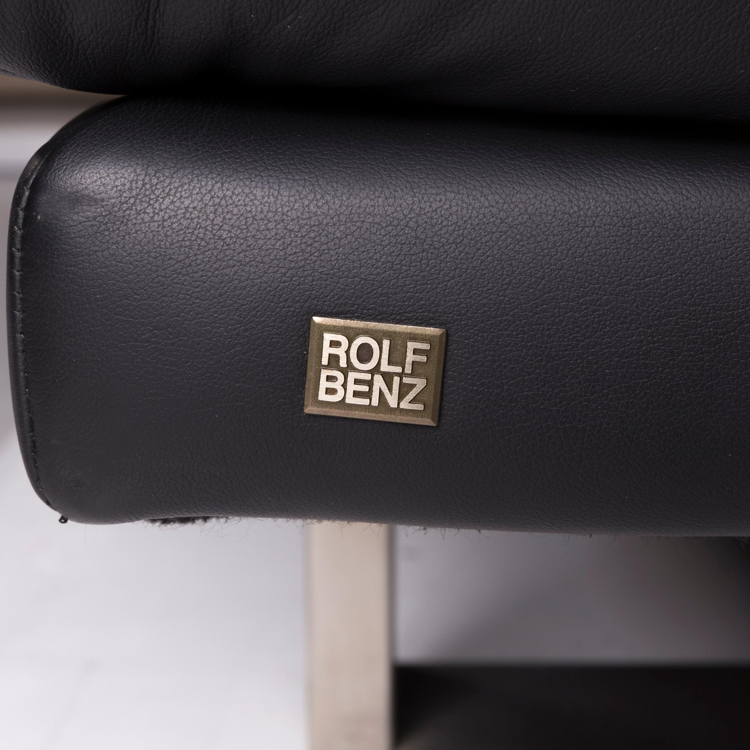 Rolf Benz 6600 Leder-Sofa mit schwarzer zweisitzer Couch (Deutsch) im Angebot