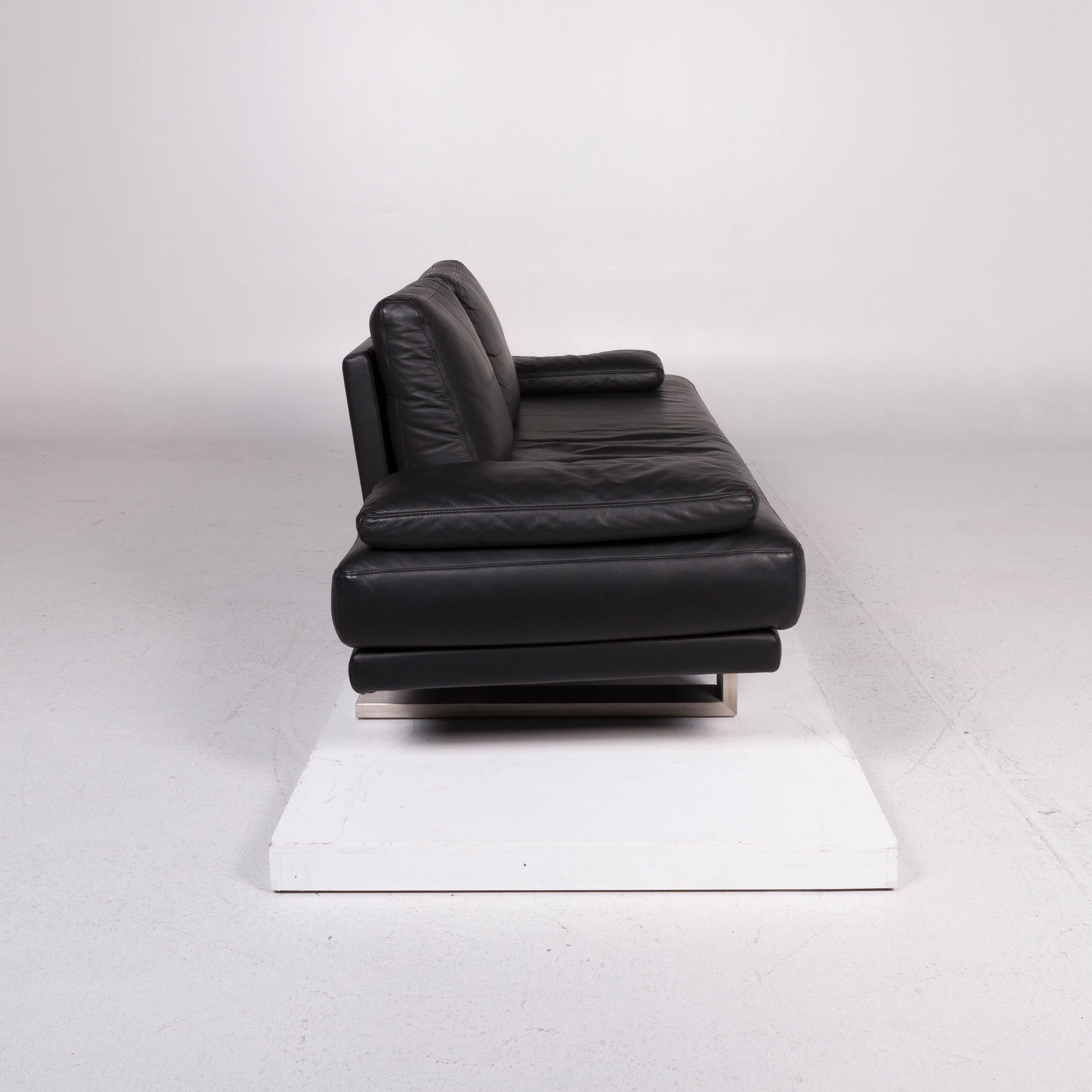 Rolf Benz 6600 Leder-Sofa mit schwarzer zweisitzer Couch (21. Jahrhundert und zeitgenössisch) im Angebot