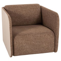 Rolf Benz 6900 Fabric Leather Armchair Cream Brown Function Swivel Armchair
