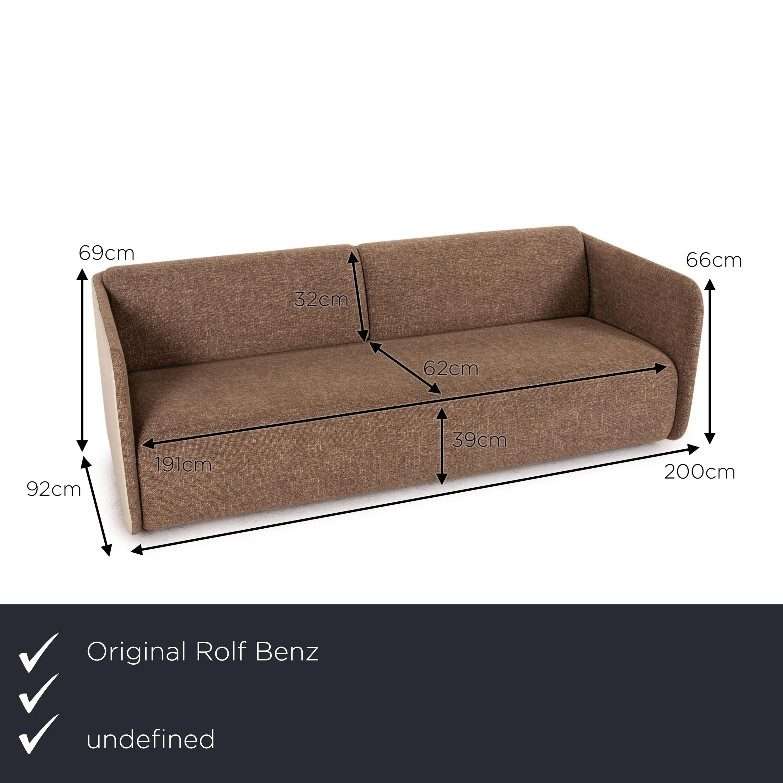 We present to you a Rolf Benz 6900 fabric leather sofa set cream brown function 1 swivel armchair.
 

 Product measurements in centimeters:
 

Depth: 92
Width: 200
Height: 69
Seat height: 39
Rest height: 66
Seat depth: 62
Seat width: