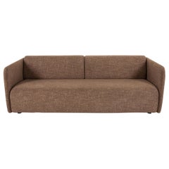 Rolf Benz 6900 Fabric Leather Three-Seater Cream Brown Sofa Couch
