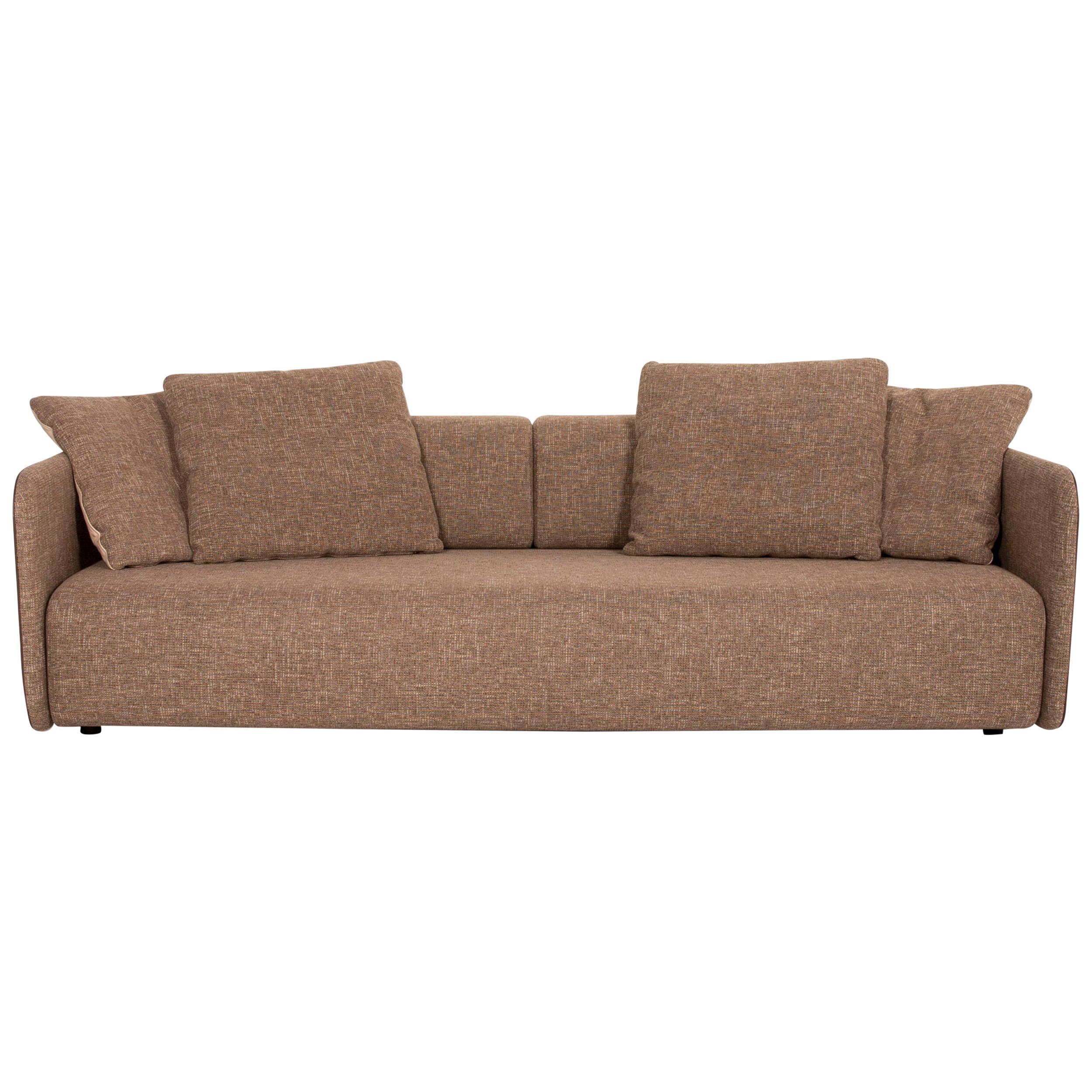 Rolf Benz 6900 Fabric Sofa Brown Three-Seat Couch For Sale