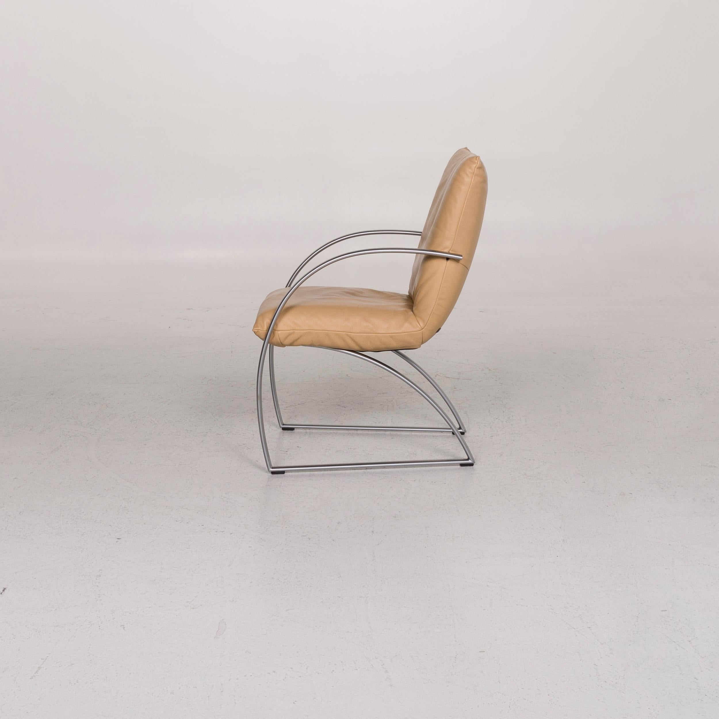 Rolf Benz 7600 Leather Chair Beige Armchair 4