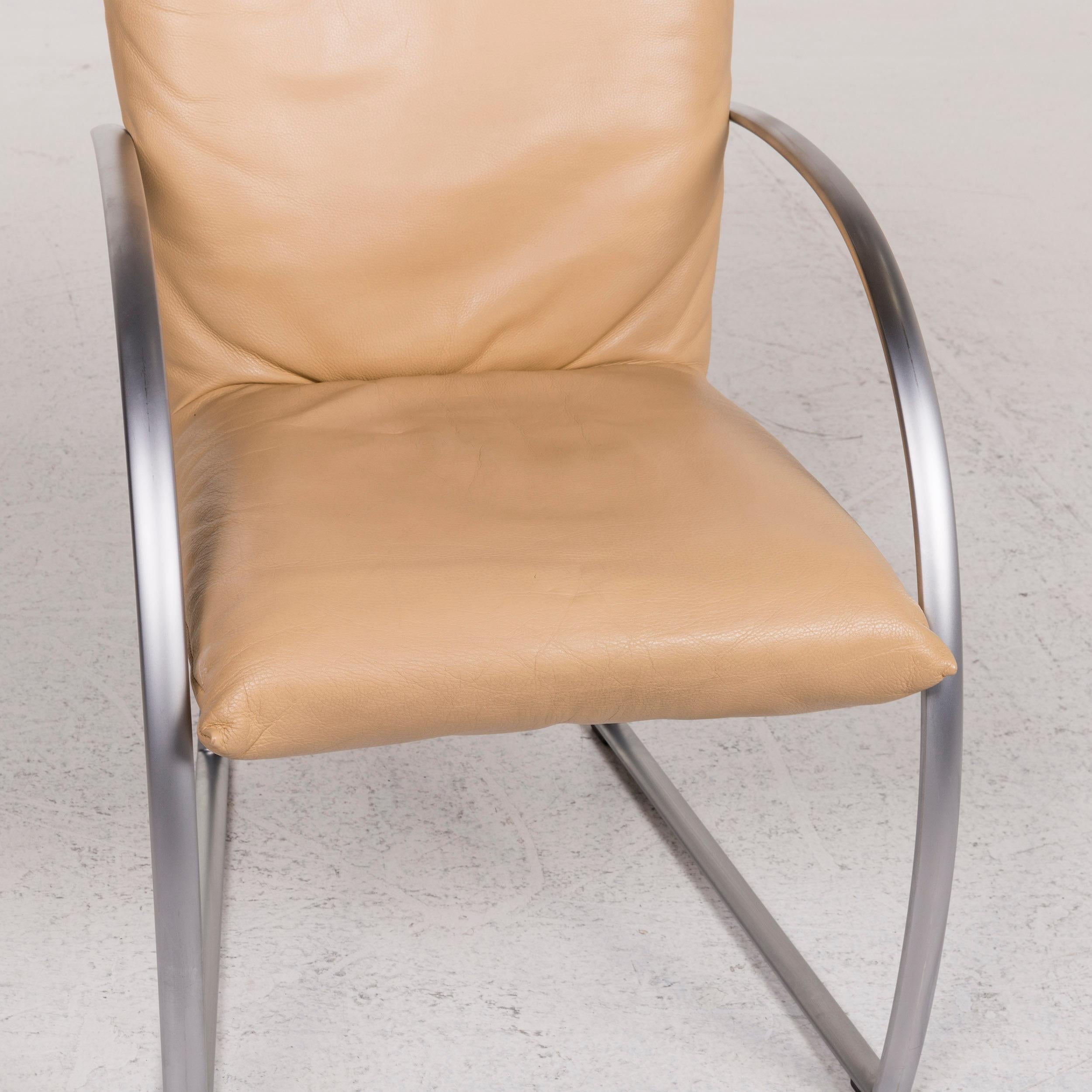 Modern Rolf Benz 7600 Leather Chair Beige Armchair