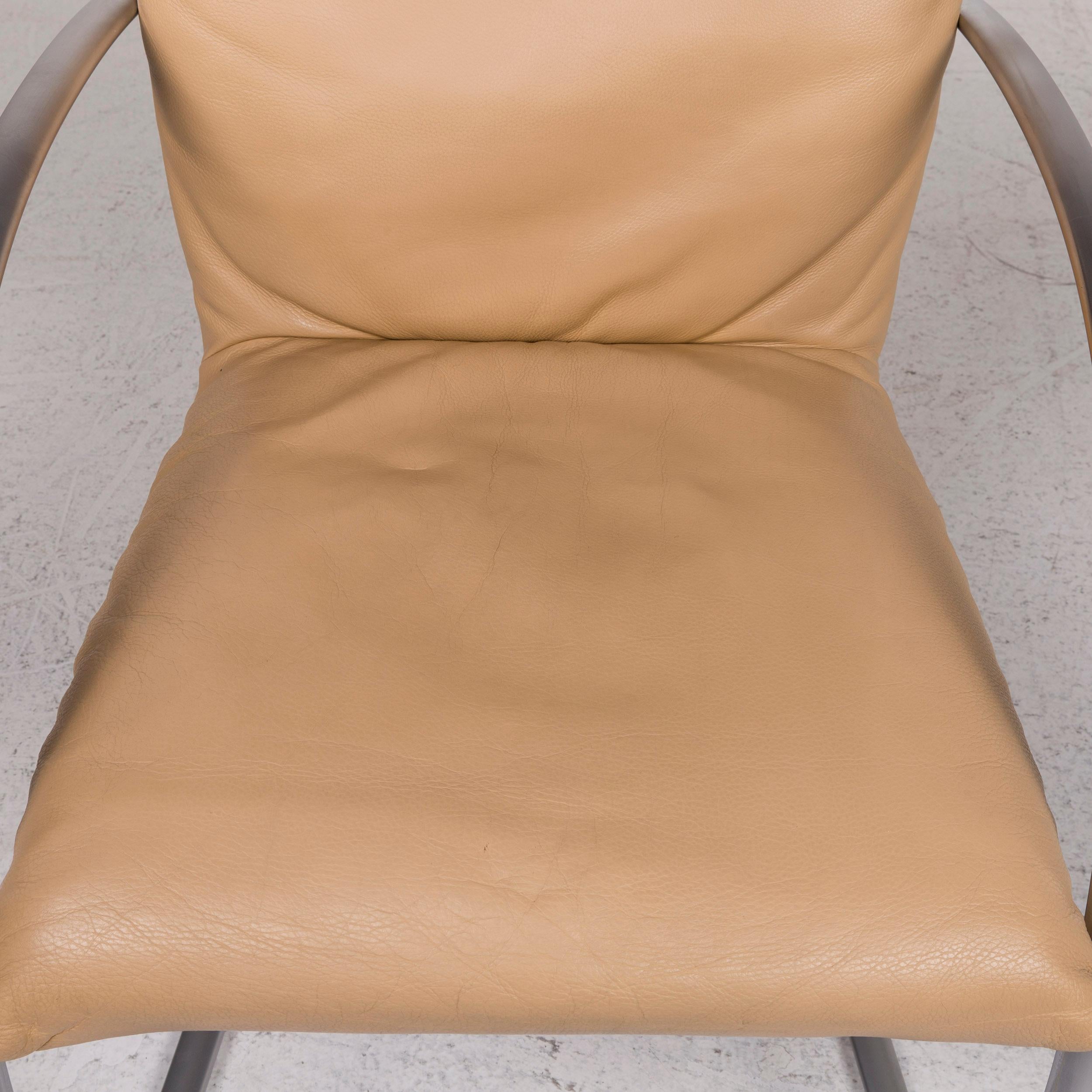 German Rolf Benz 7600 Leather Chair Beige Armchair