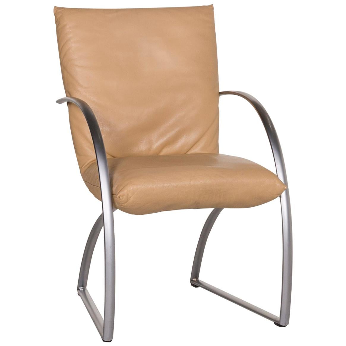 Rolf Benz 7600 Leather Chair Beige Armchair