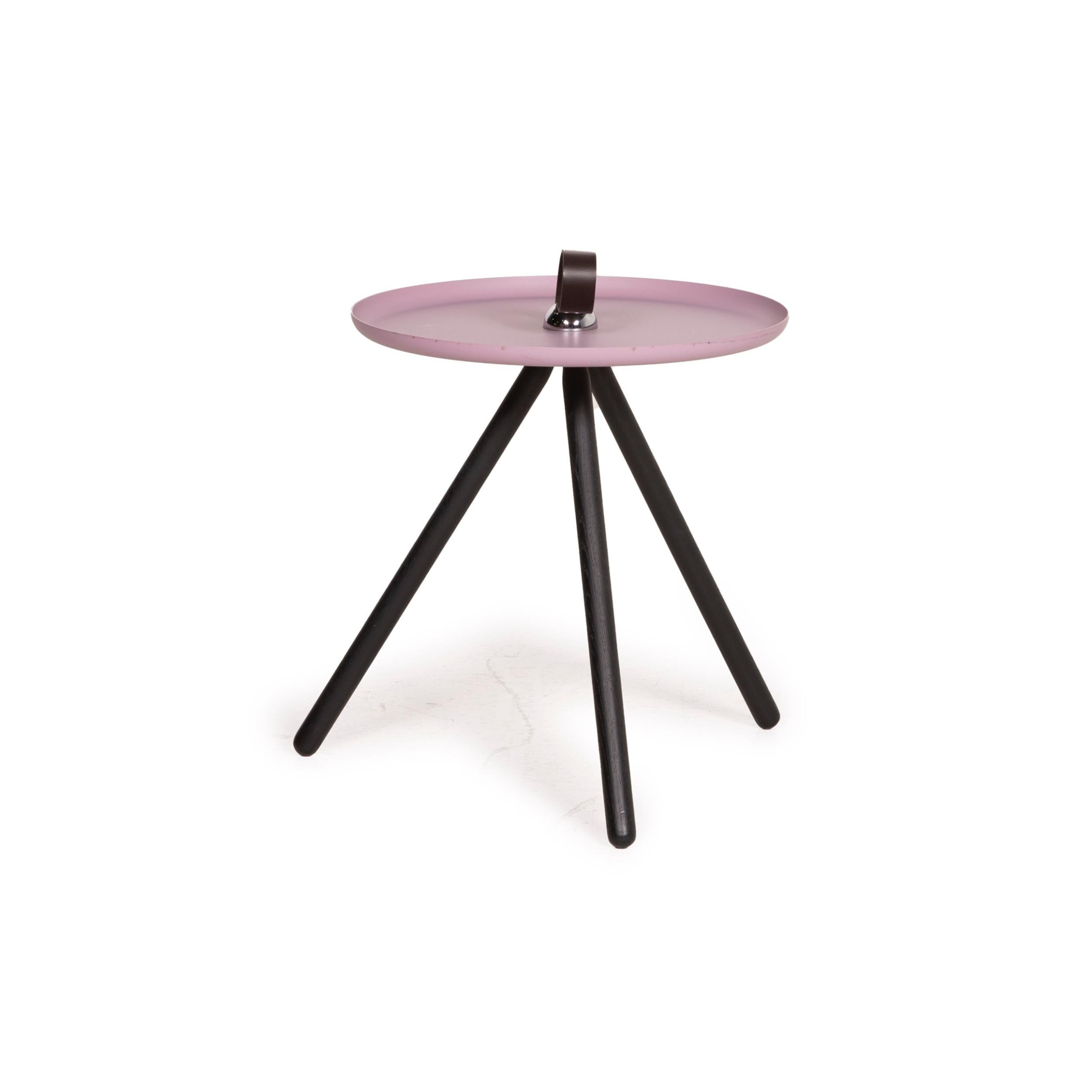 Rolf Benz 973 Metal Table Pink Coffee Table Side Table Walnut Sheet Steel Wood 4
