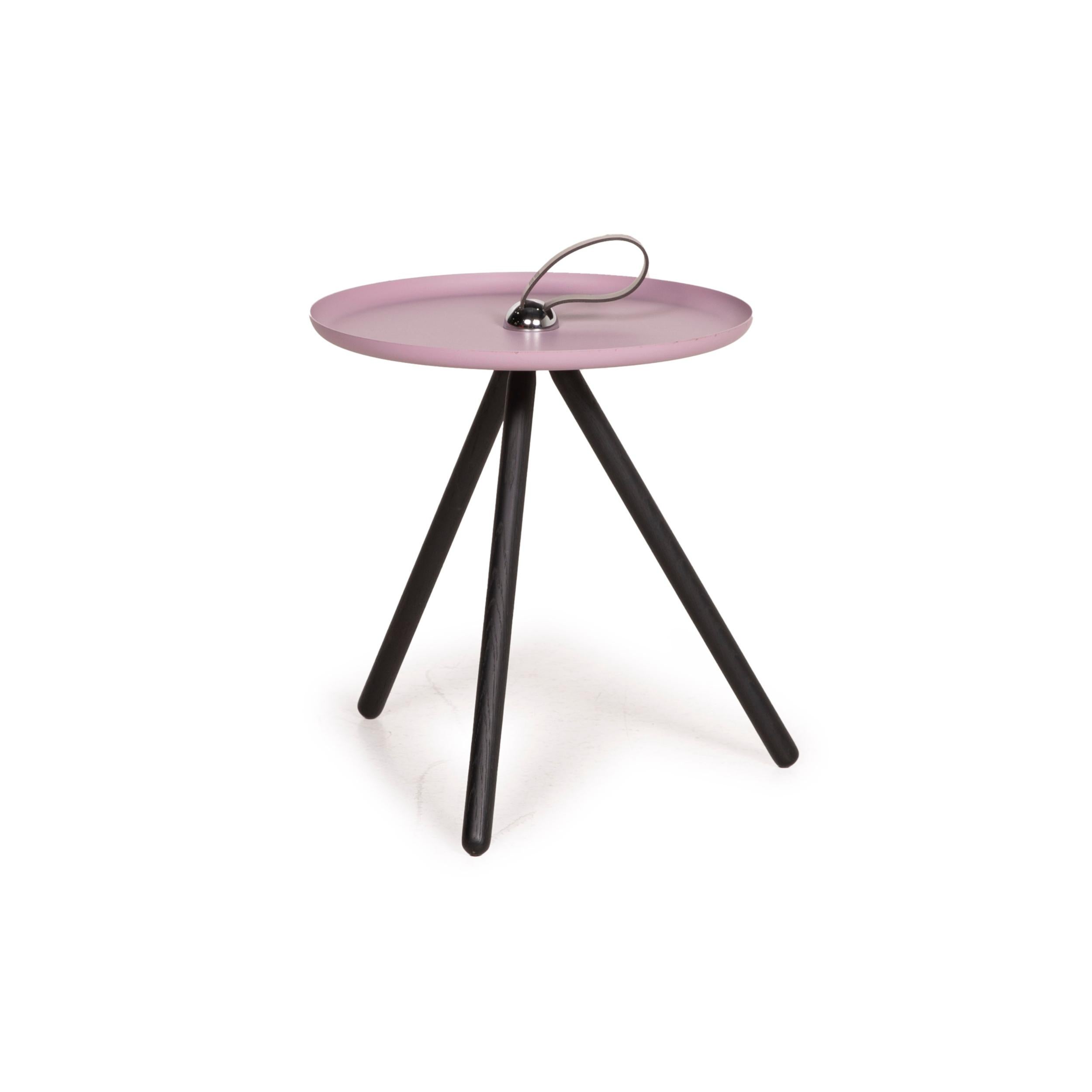 Rolf Benz 973 Metal Table Pink Coffee Table Side Table Walnut Sheet Steel Wood 5