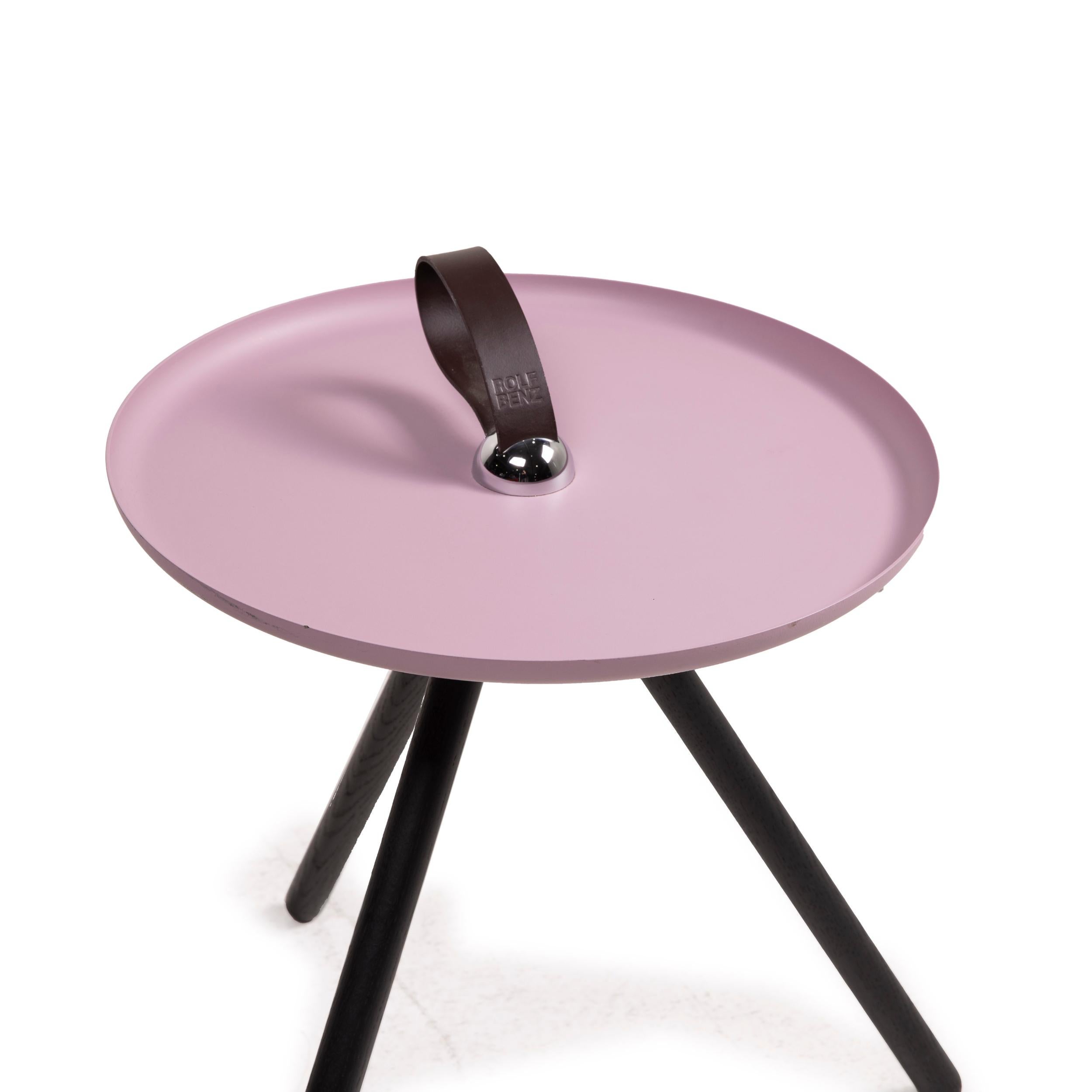 Modern Rolf Benz 973 Metal Table Pink Coffee Table Side Table Walnut Sheet Steel Wood