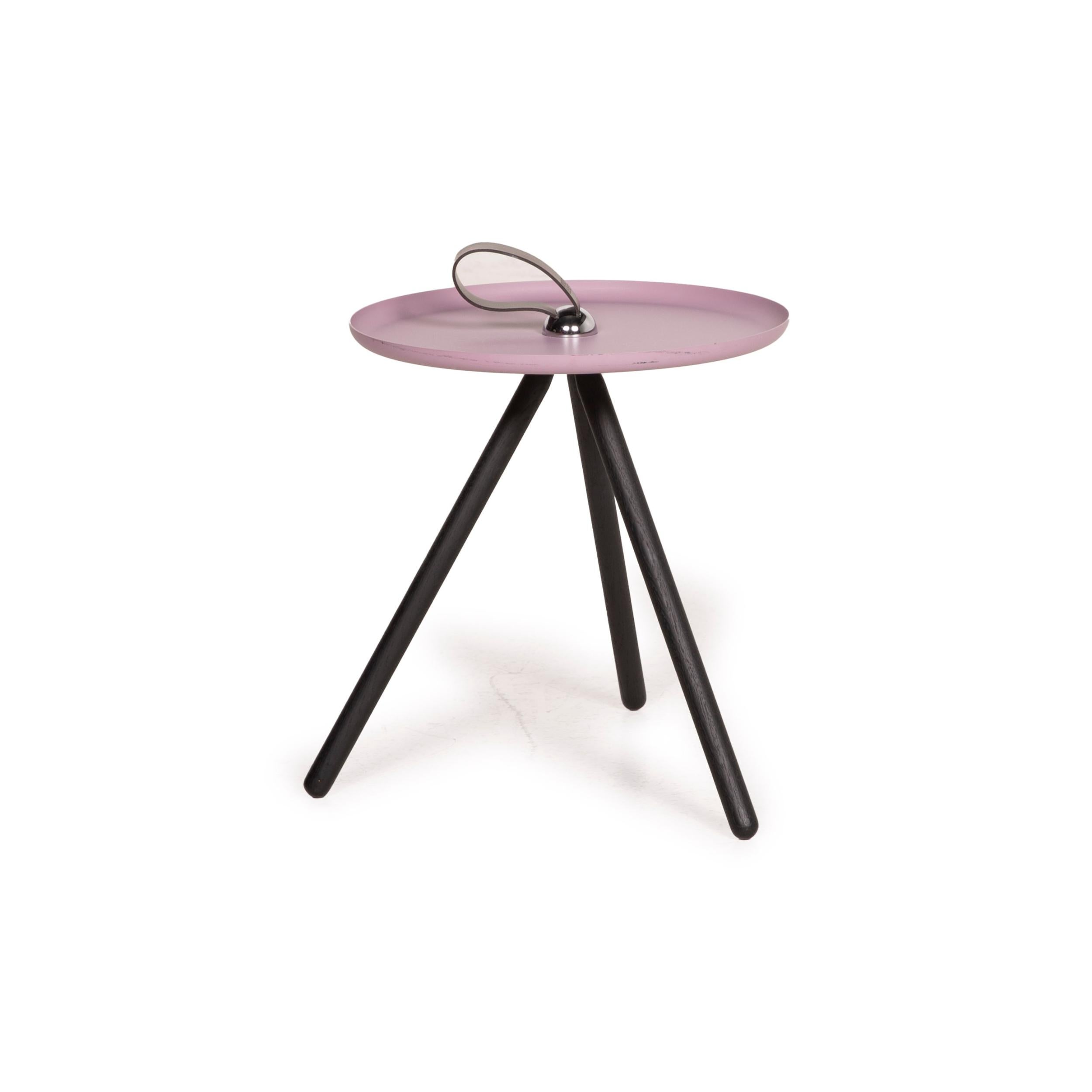 Rolf Benz 973 Metal Table Pink Coffee Table Side Table Walnut Sheet Steel Wood 3