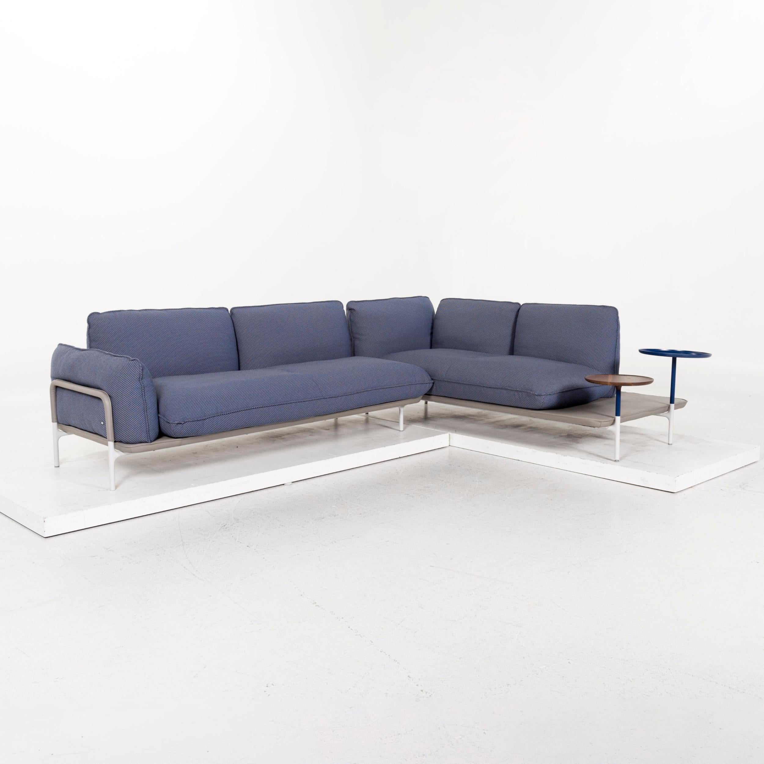 Modern Rolf Benz Addit Fabric Corner Sofa Blue Shelf Multifunctional Function For Sale