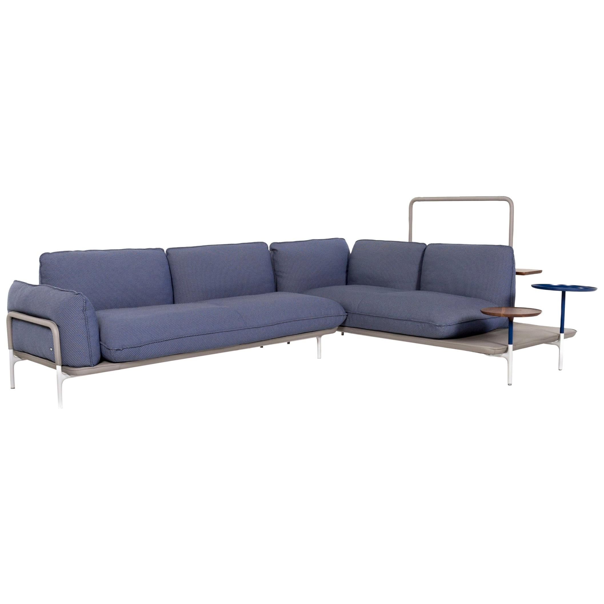 Rolf Benz Addit Fabric Corner Sofa Blue Shelf Multifunctional Function For Sale