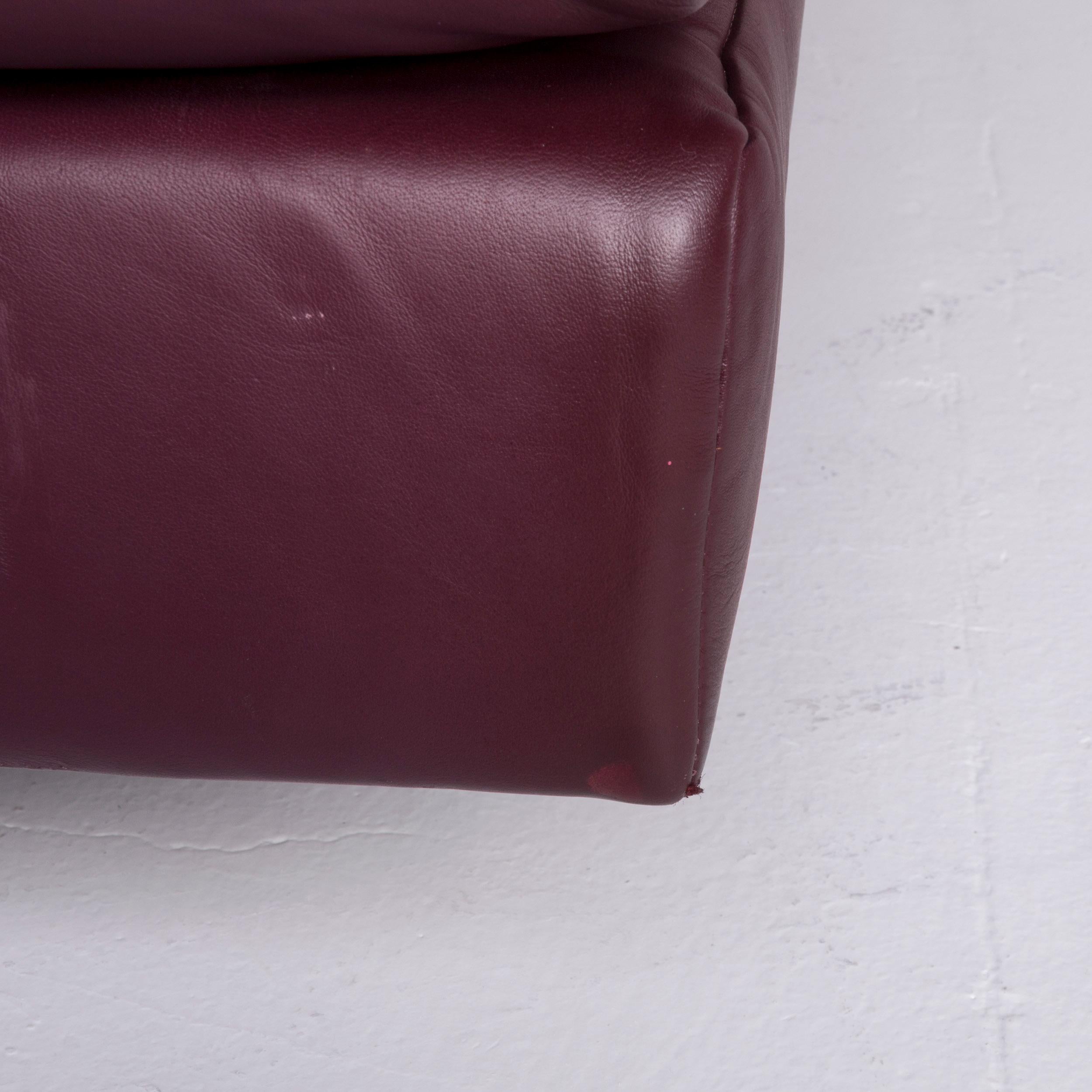 Rolf Benz AK 644 Designer-Leder-Sofa in Violett, Dreisitzer-Kommode aus echtem Leder (Moderne)